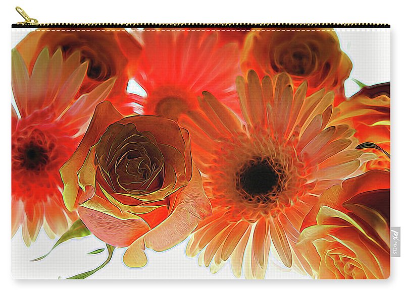 Orange Rose Pink Daisy - Carry-All Pouch