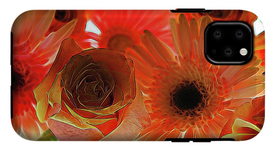 Orange Rose Pink Daisy - Phone Case