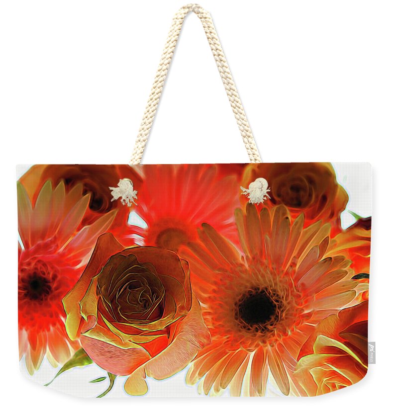 Orange Rose Pink Daisy - Weekender Tote Bag