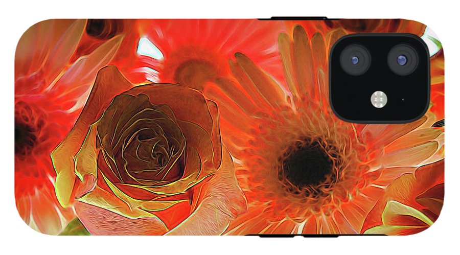 Orange Rose Pink Daisy - Phone Case