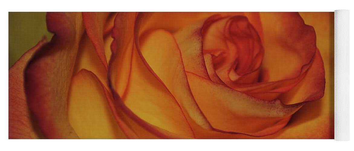 Orange Rose Portrait - Yoga Mat
