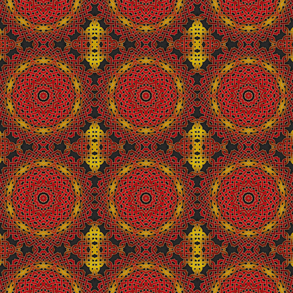 Orange and Gold Celtic Kaleidoscope