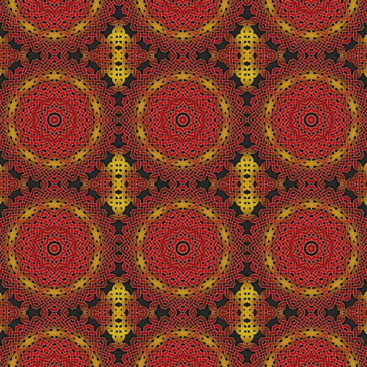 Orange and Gold Celtic Kaleidoscope