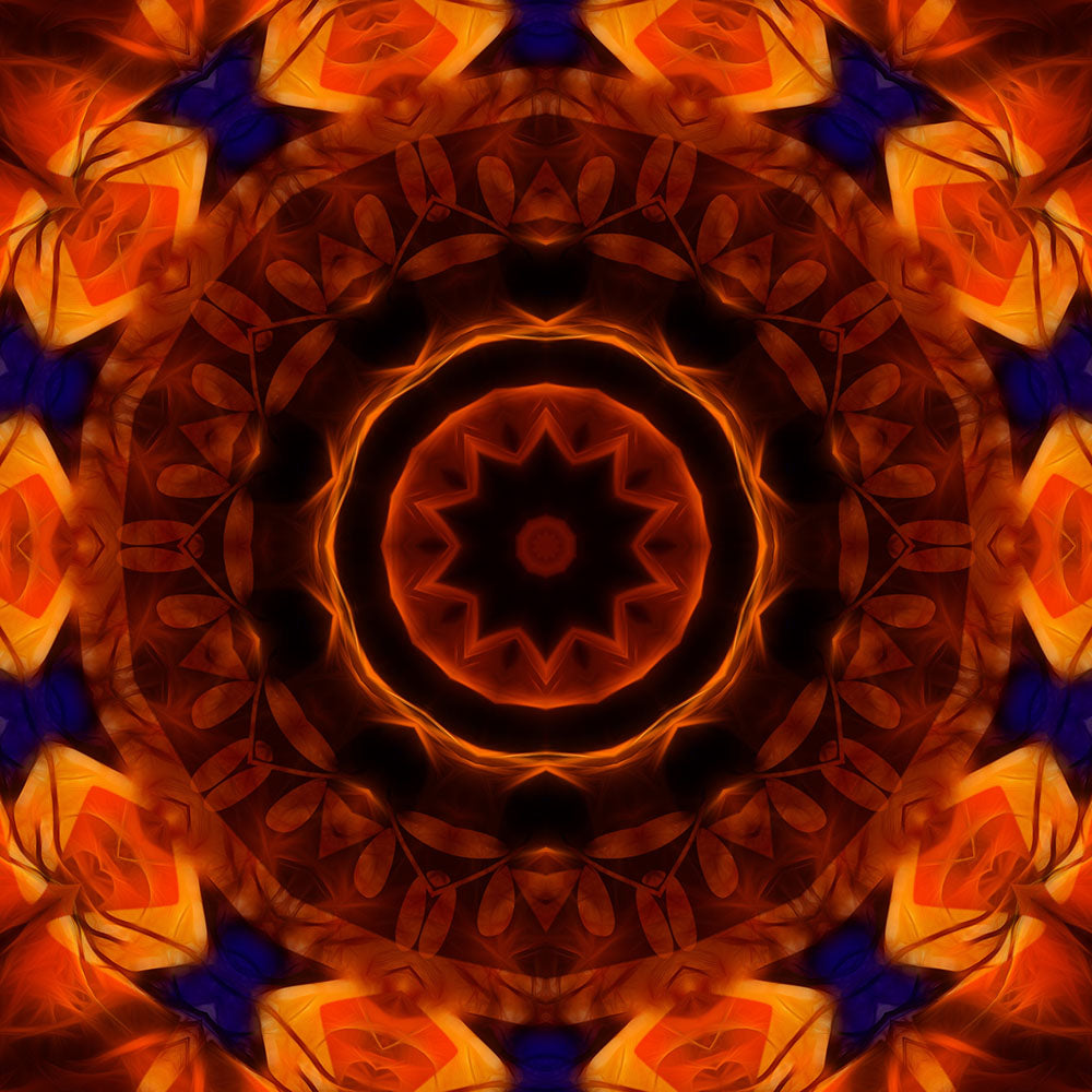 Orange and Blue Kaleidoscope Digital Image Download