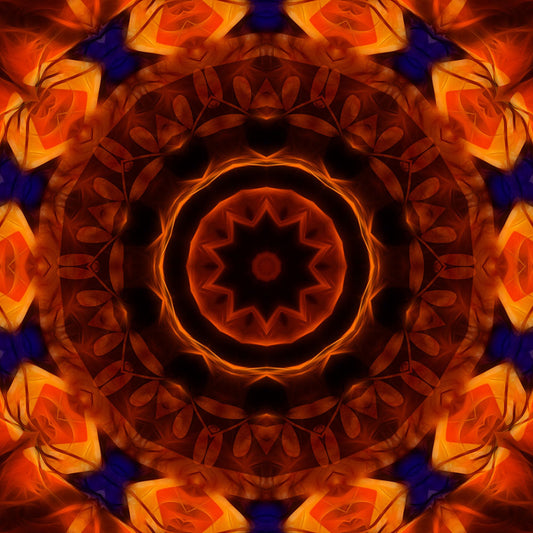 Orange and Blue Kaleidoscope Digital Image Download