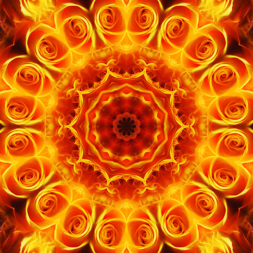 Orange Flower Kaleidoscope Digital Image Download