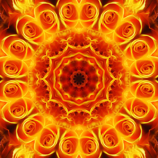 Orange Flower Kaleidoscope Digital Image Download