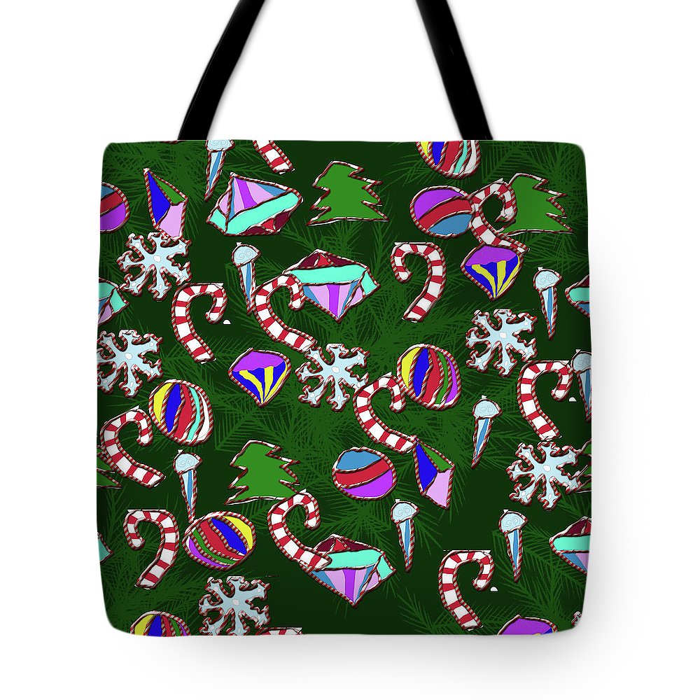 Ornaments With Candy Stripes - Tote Bag