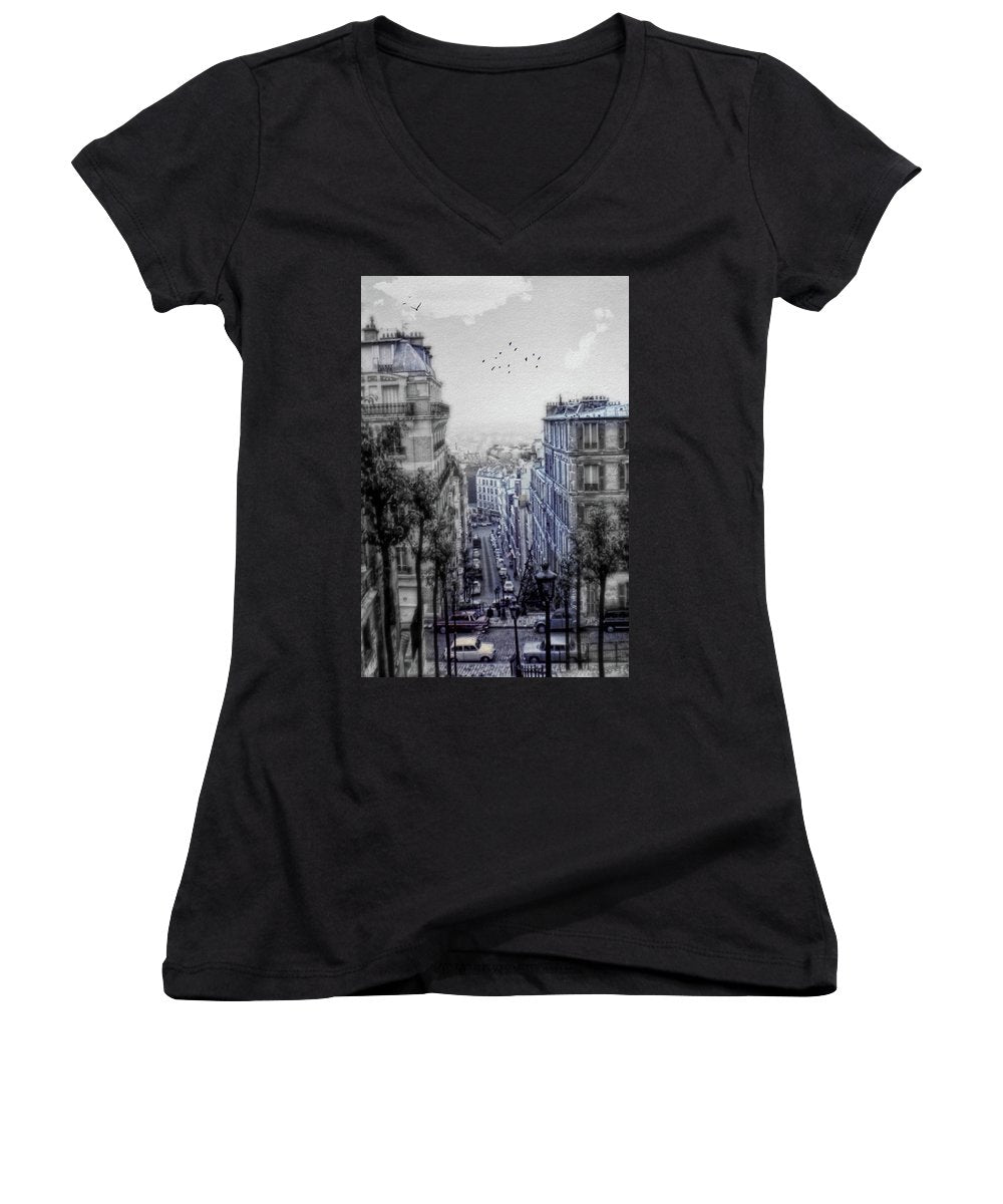 Paris Street From Above - Women's V-Neck