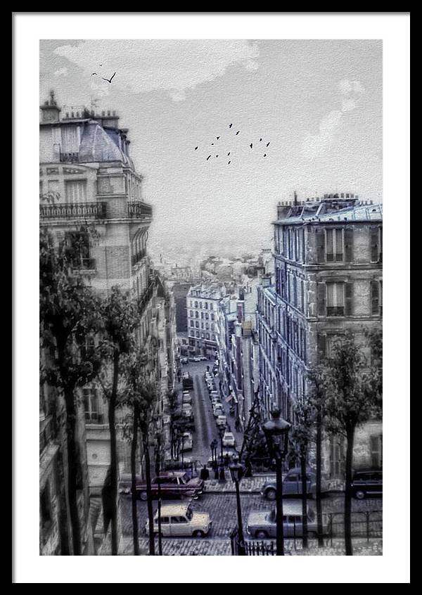 Paris Street From Above - Framed Print