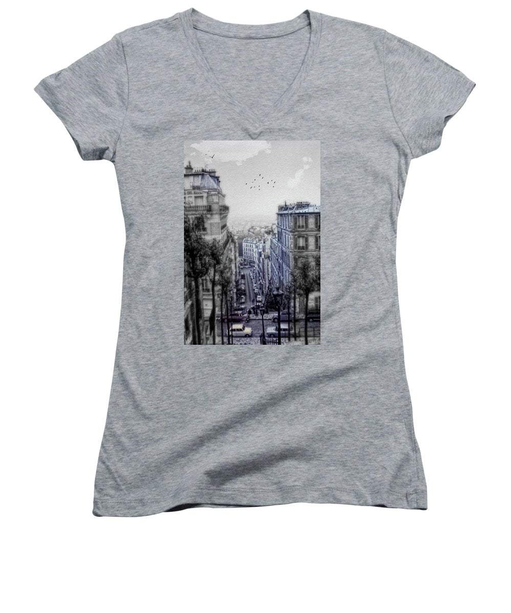 Paris Street From Above - Women's V-Neck