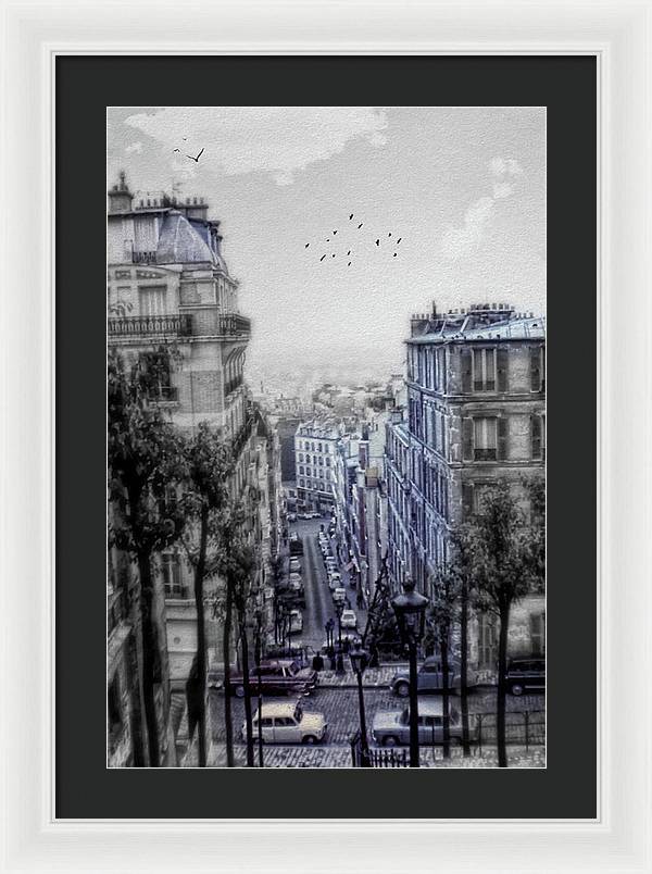 Paris Street From Above - Framed Print