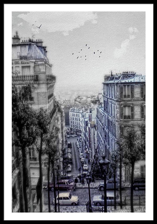 Paris Street From Above - Framed Print