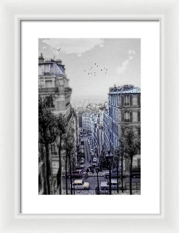 Paris Street From Above - Framed Print