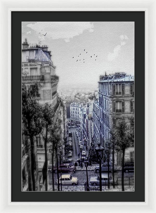 Paris Street From Above - Framed Print