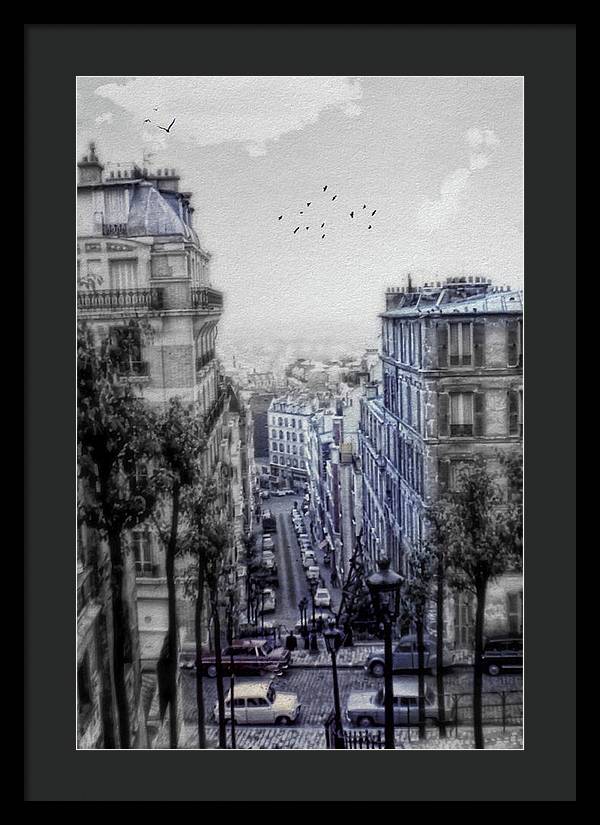 Paris Street From Above - Framed Print