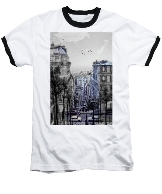 Paris Street From Above - Baseball T-Shirt