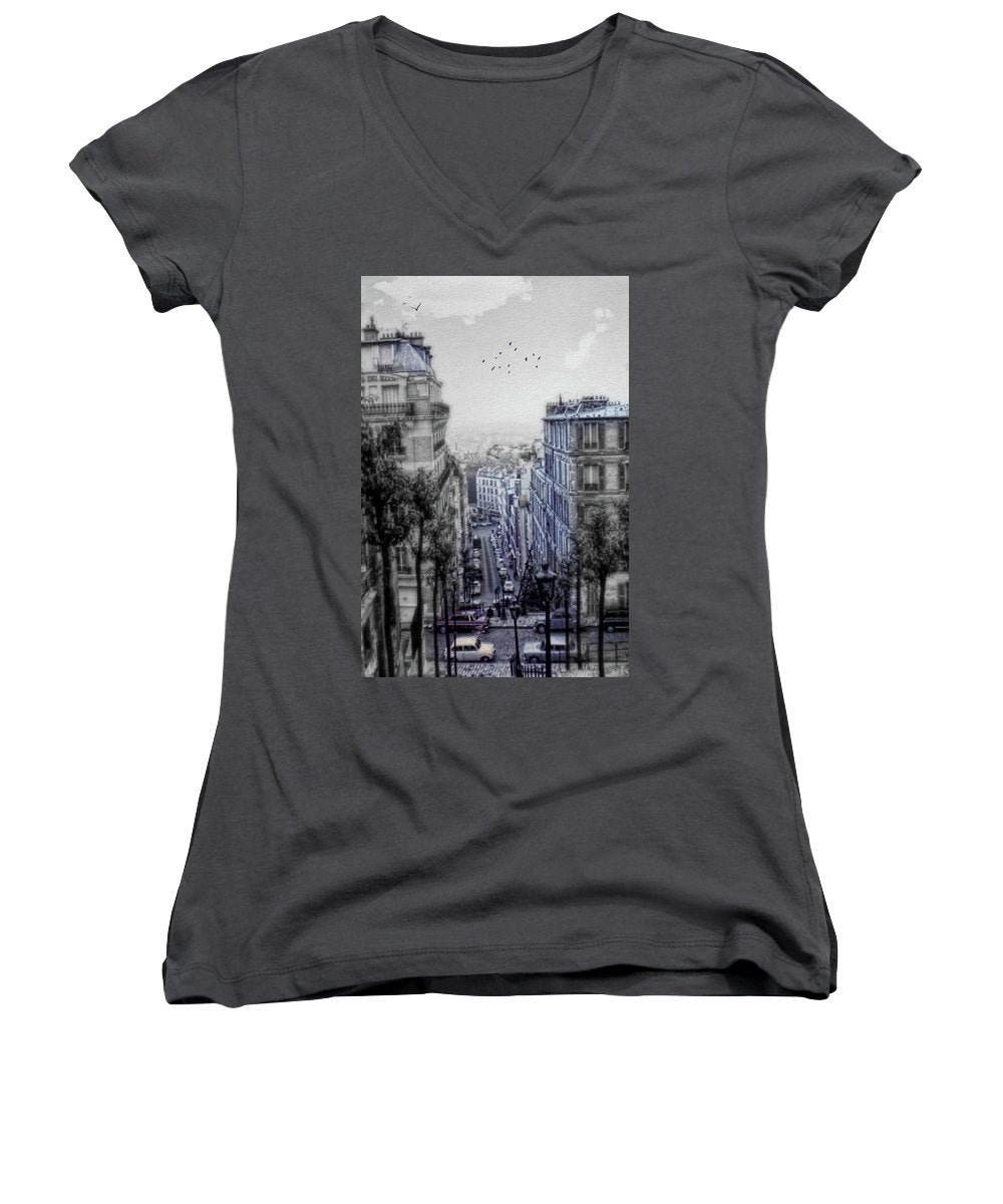 Paris Street From Above - Women's V-Neck