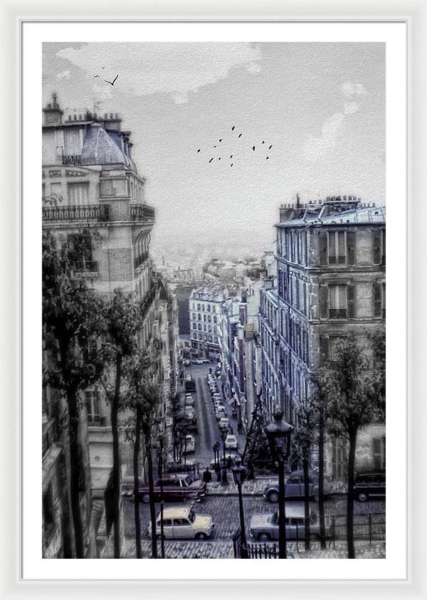 Paris Street From Above - Framed Print