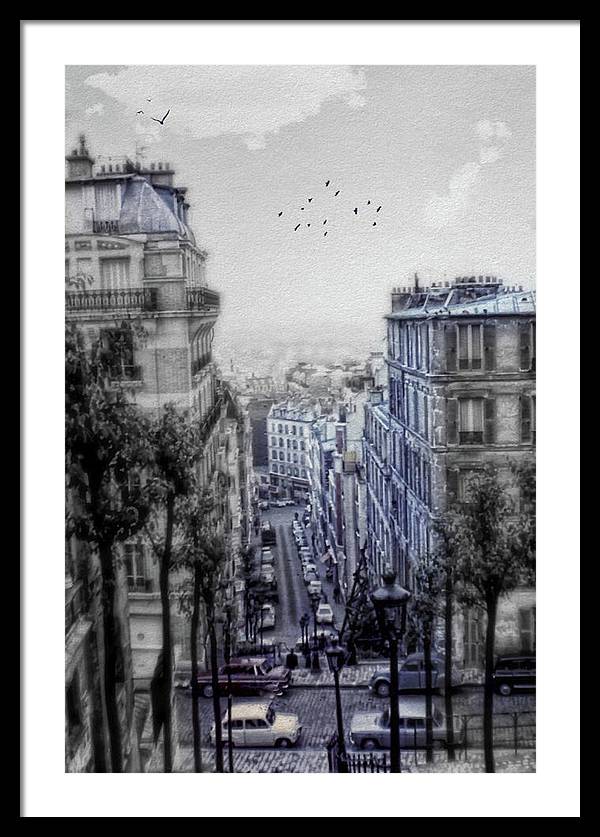 Paris Street From Above - Framed Print