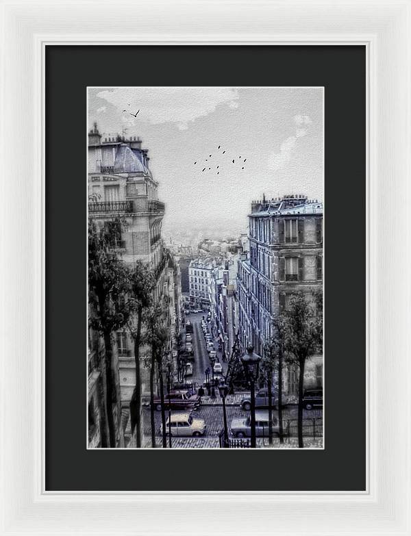 Paris Street From Above - Framed Print