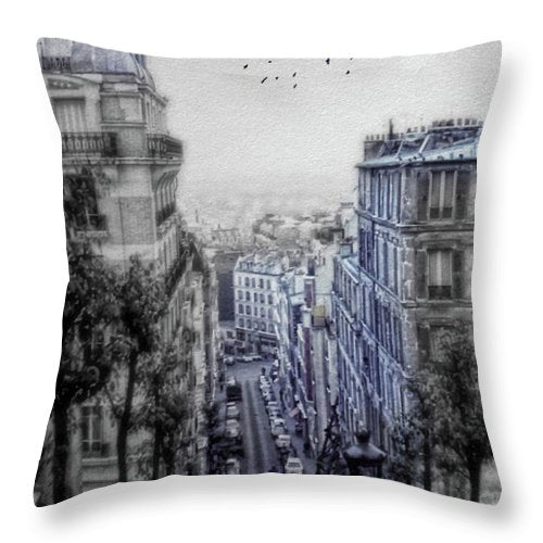 Paris Street From Above - Throw Pillow