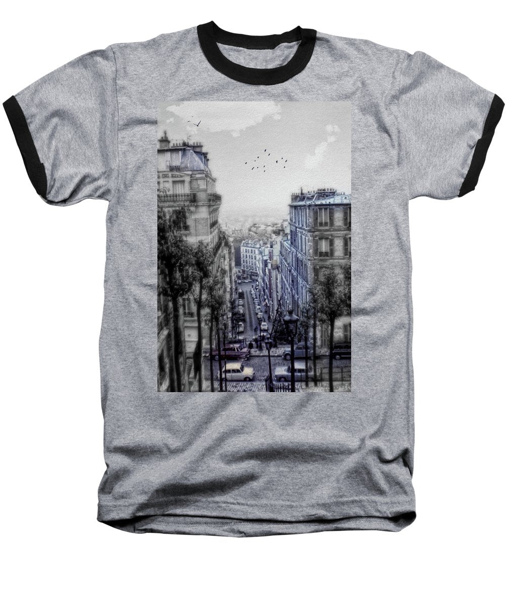 Paris Street From Above - Baseball T-Shirt