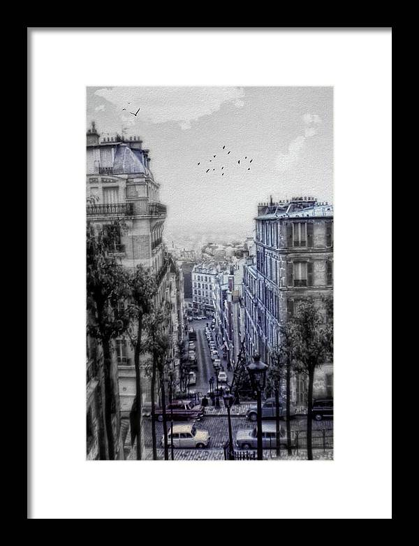 Paris Street From Above - Framed Print