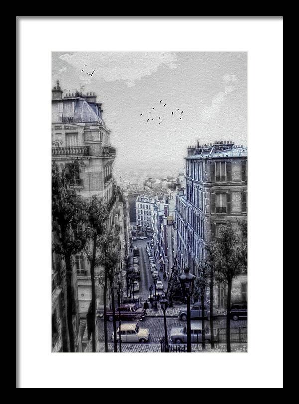 Paris Street From Above - Framed Print