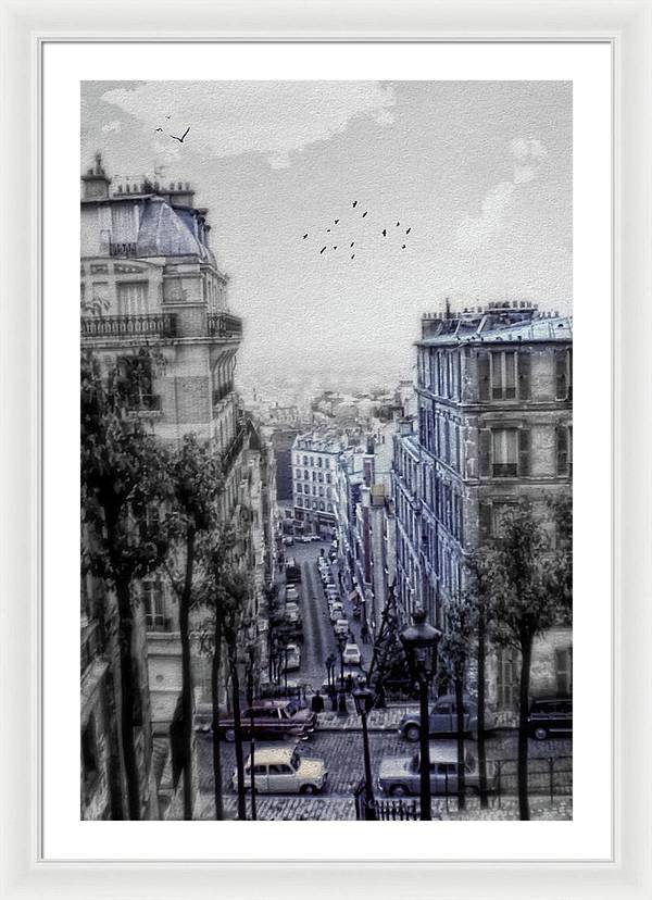 Paris Street From Above - Framed Print