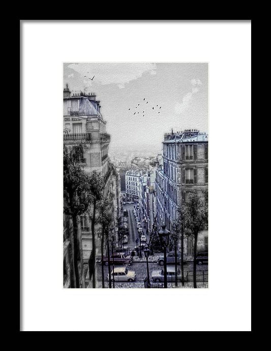 Paris Street From Above - Framed Print