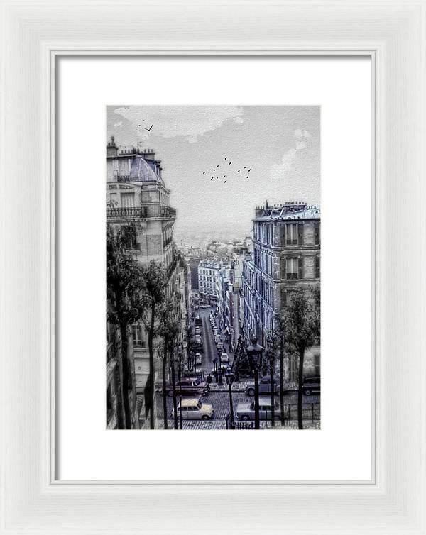 Paris Street From Above - Framed Print