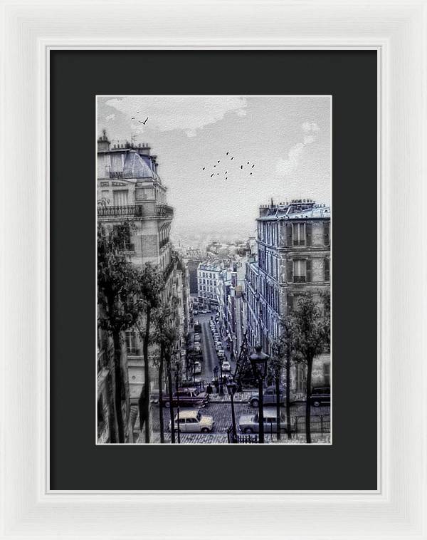 Paris Street From Above - Framed Print