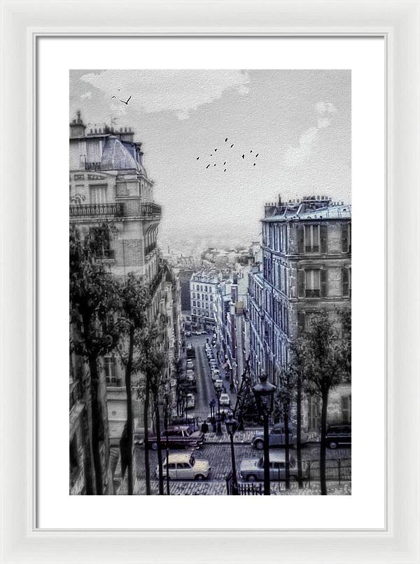 Paris Street From Above - Framed Print