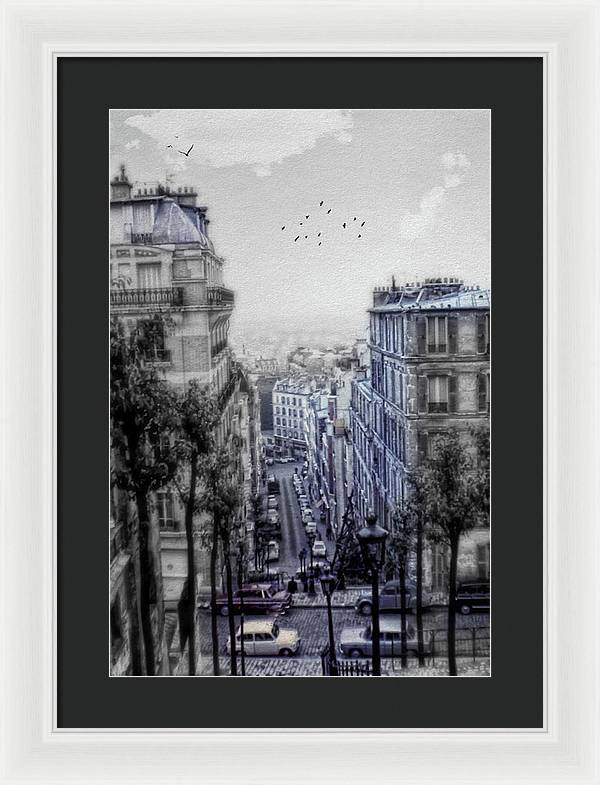 Paris Street From Above - Framed Print