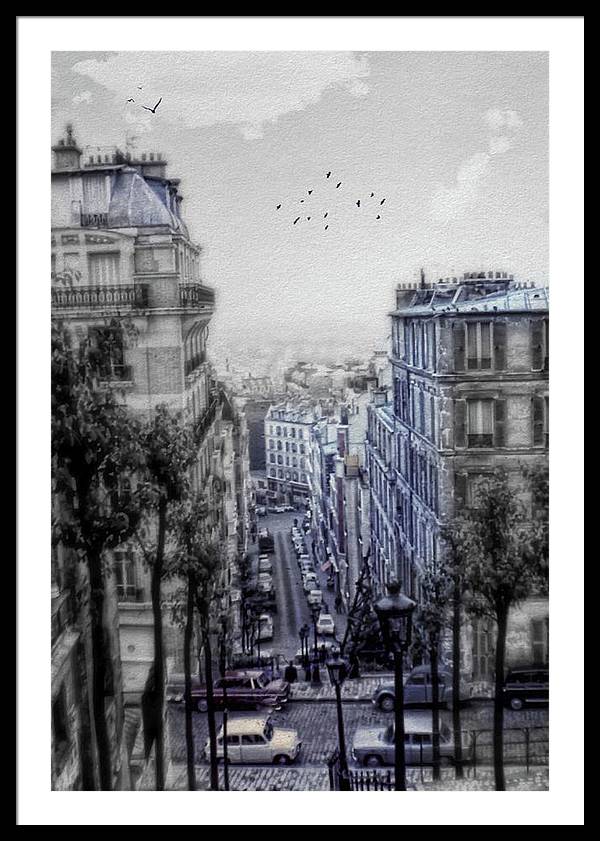 Paris Street From Above - Framed Print