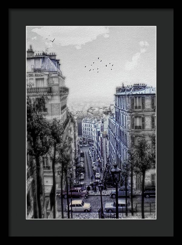 Paris Street From Above - Framed Print