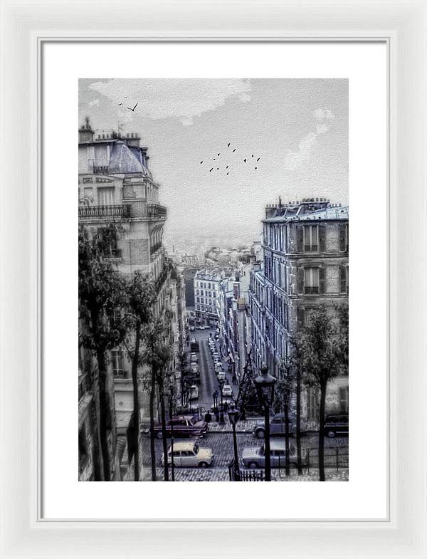 Paris Street From Above - Framed Print