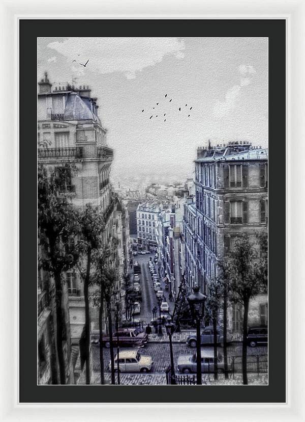 Paris Street From Above - Framed Print