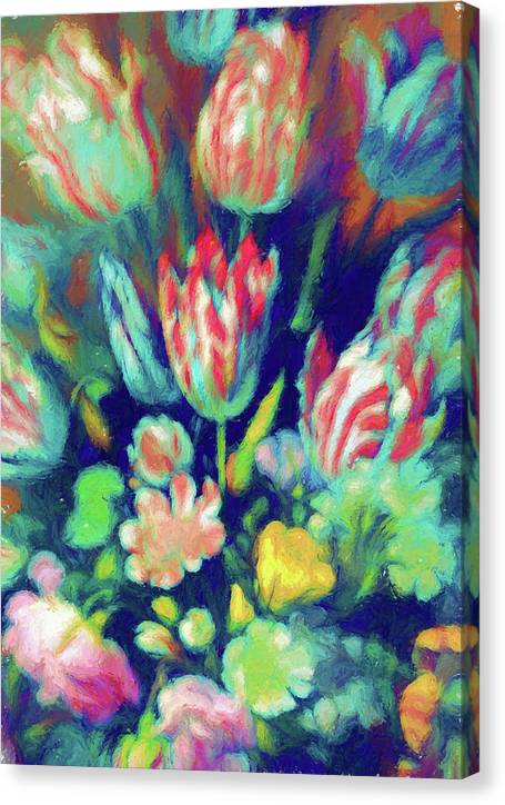 Pastel Tulips Detail - Canvas Print