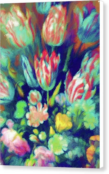 Pastel Tulips Detail - Canvas Print