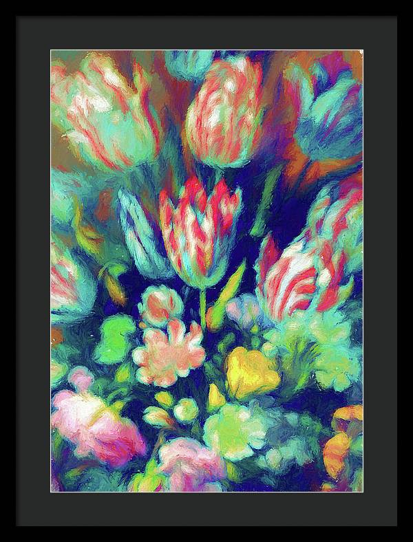 Pastel Tulips Detail - Framed Print