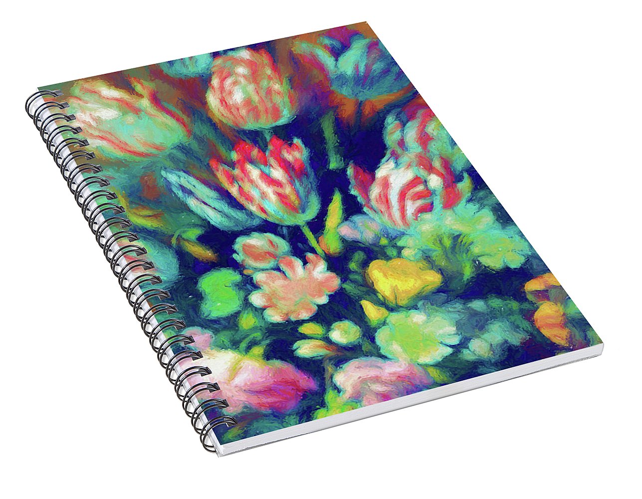 Pastel Tulips Detail - Spiral Notebook