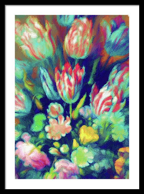 Pastel Tulips Detail - Framed Print