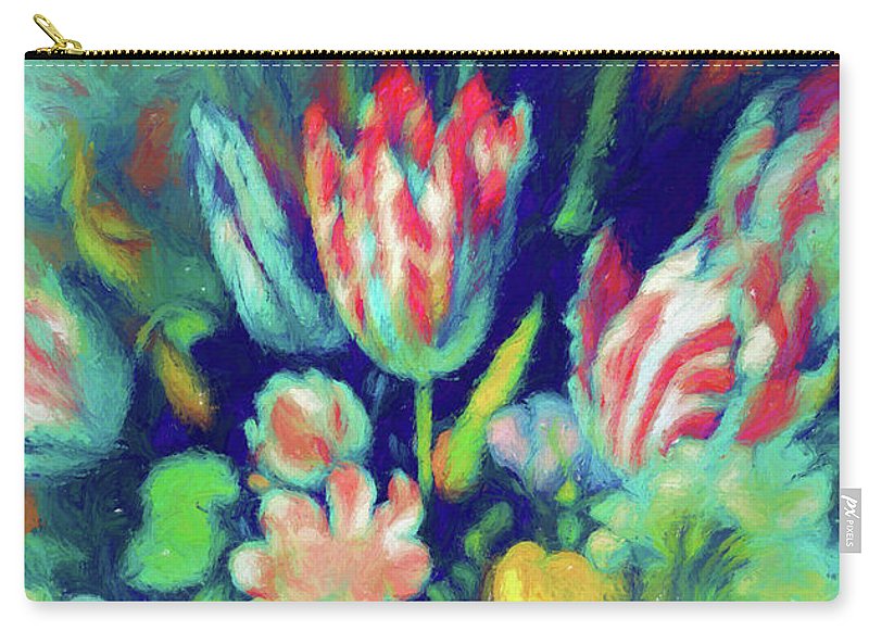 Pastel Tulips Detail - Carry-All Pouch