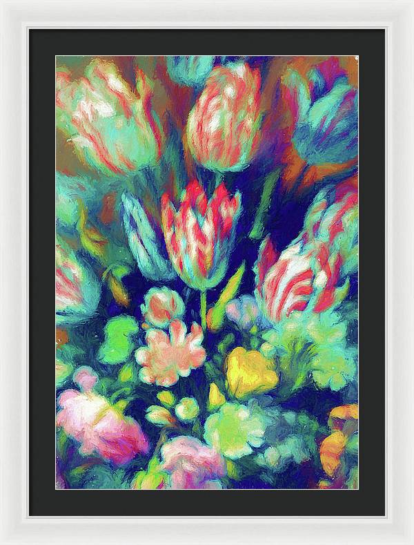 Pastel Tulips Detail - Framed Print