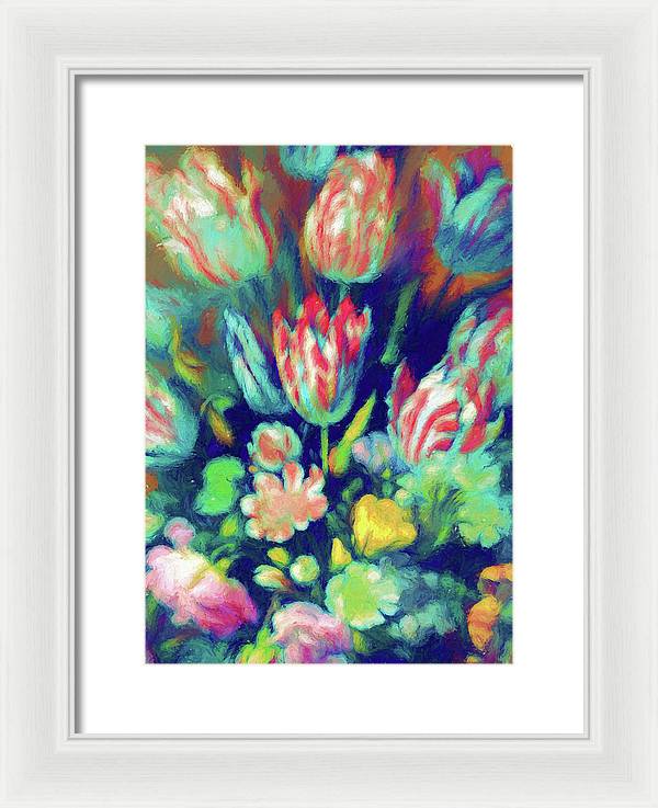 Pastel Tulips Detail - Framed Print