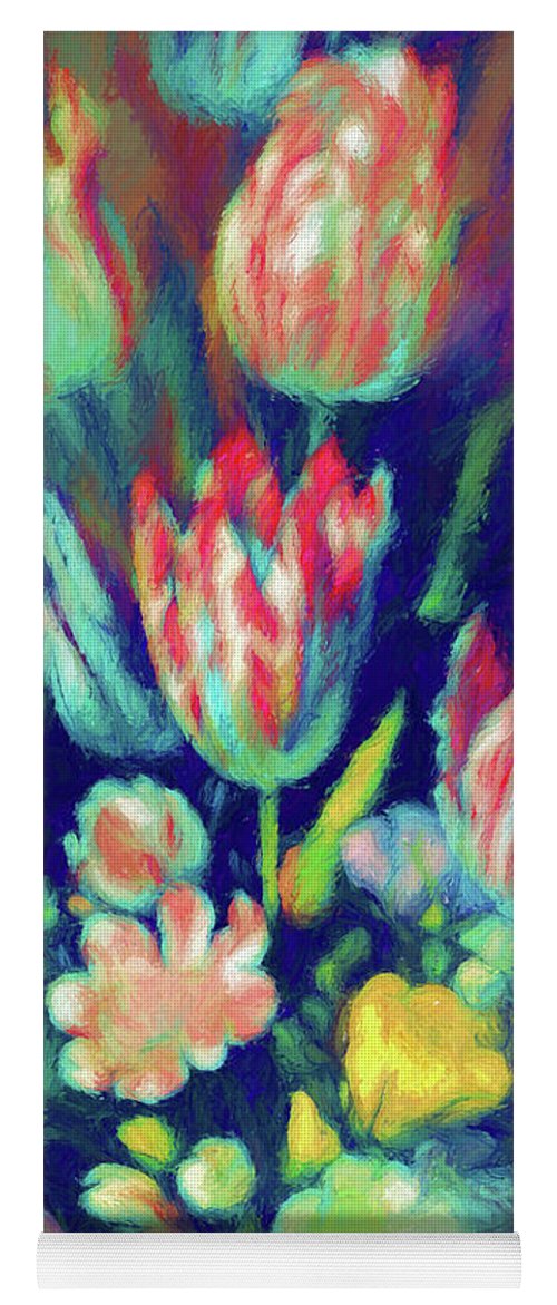 Pastel Tulips Detail - Yoga Mat