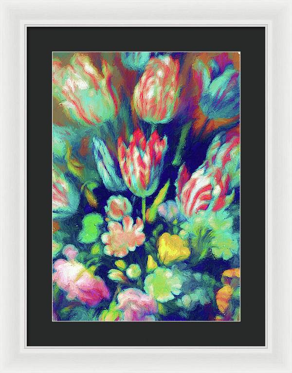 Pastel Tulips Detail - Framed Print