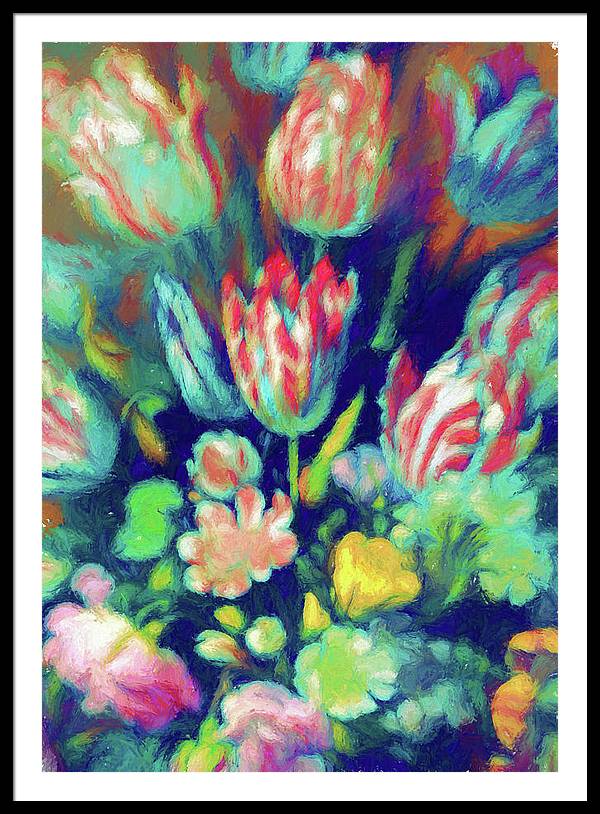 Pastel Tulips Detail - Framed Print